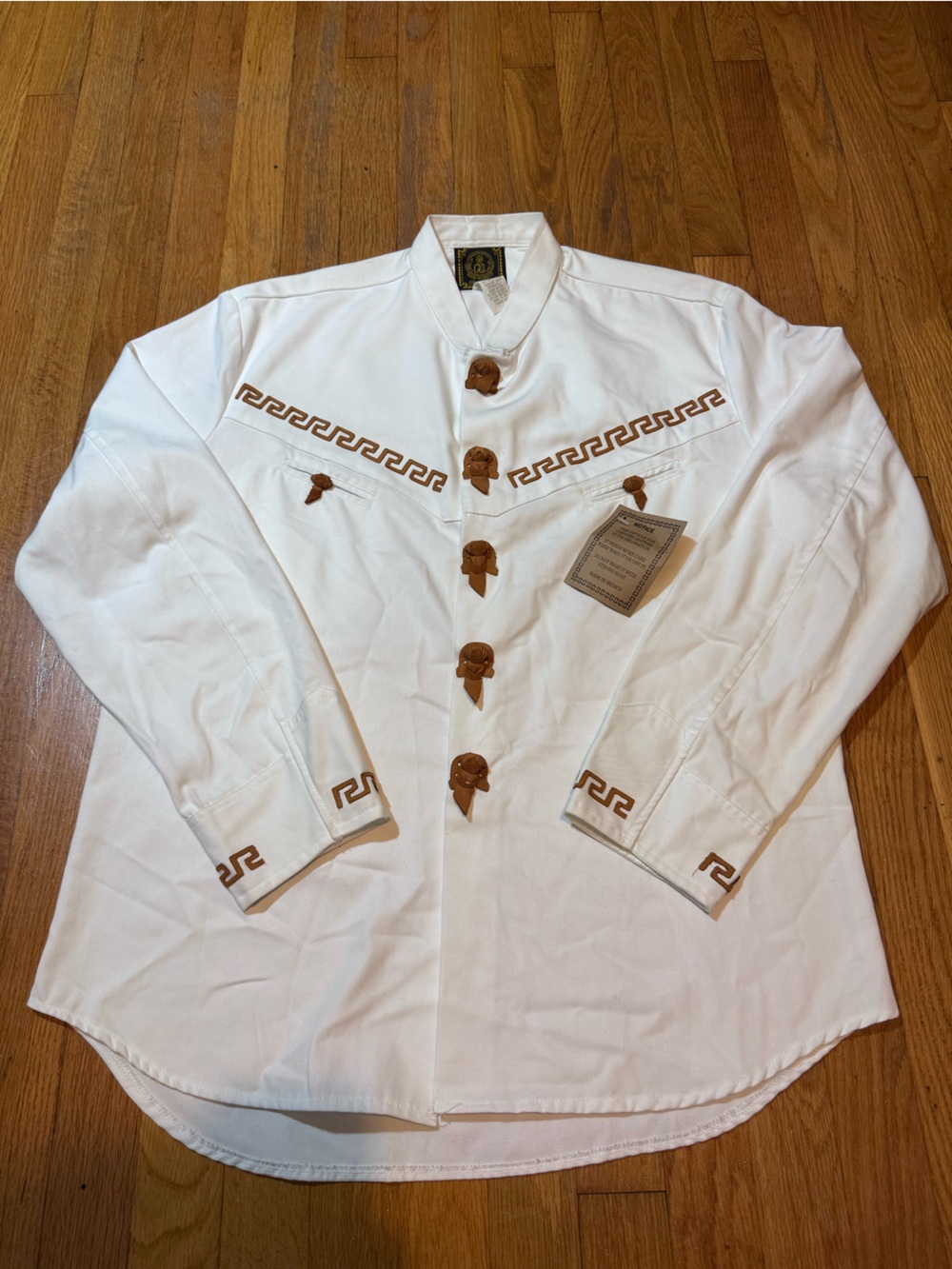 NEW Charro shirt with leather accents